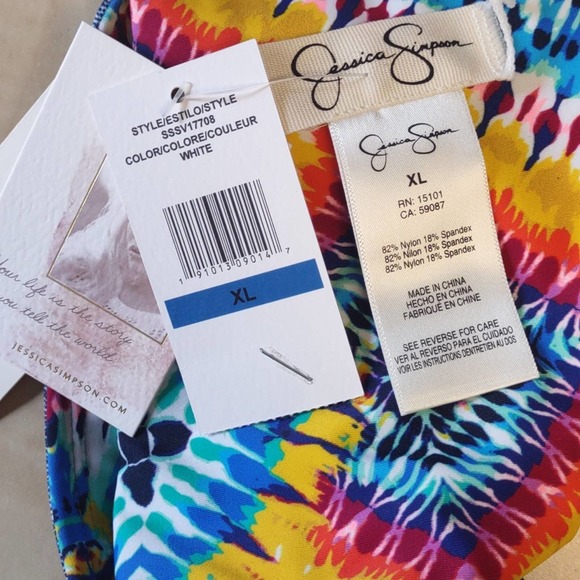 Jessica Simpson Reversible Surfside Split Side Hipster Bikini Swim Bottom XL - Picture 8 of 11